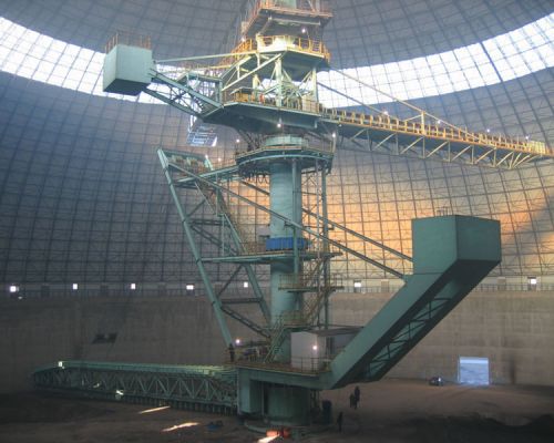 Кръгъл подреждащ отгоре и регенериращ стакер и реклаймер